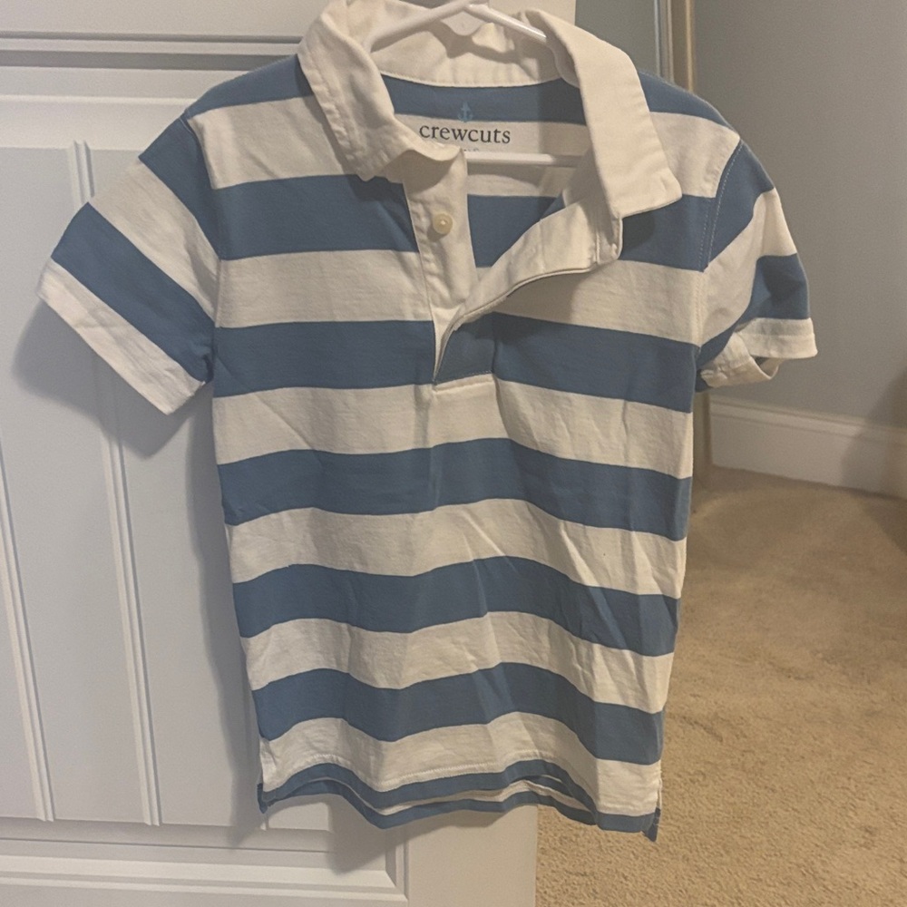 J. Crew Kids Polo in Blue and White Stripes